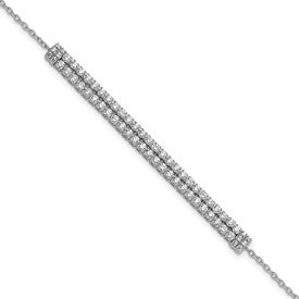 14k White Gold 2 3/8 carat Lab Grown Diamond VS/SI+ G+ Complete 6.5 inch with 1 inch extension Bracelet