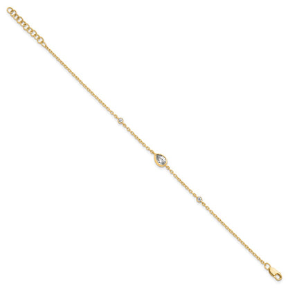 LGYB 14K Yellow Gold 3/8 carat Lab Grown Diamond VS+ F+ 6.5 in with 1 in extension Complete Bracelet