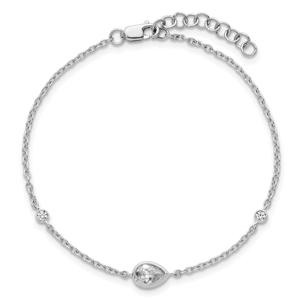 LGWB 14K White Gold 3/8 carat Lab Grown Diamond VS+ F+ 6.5 in with 1 in extension Complete Bracelet