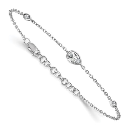 LGWB 14K White Gold 1/2 carat Lab Grown Diamond VS+ F+ 6.5 in with 1 in extension Complete Bracelet