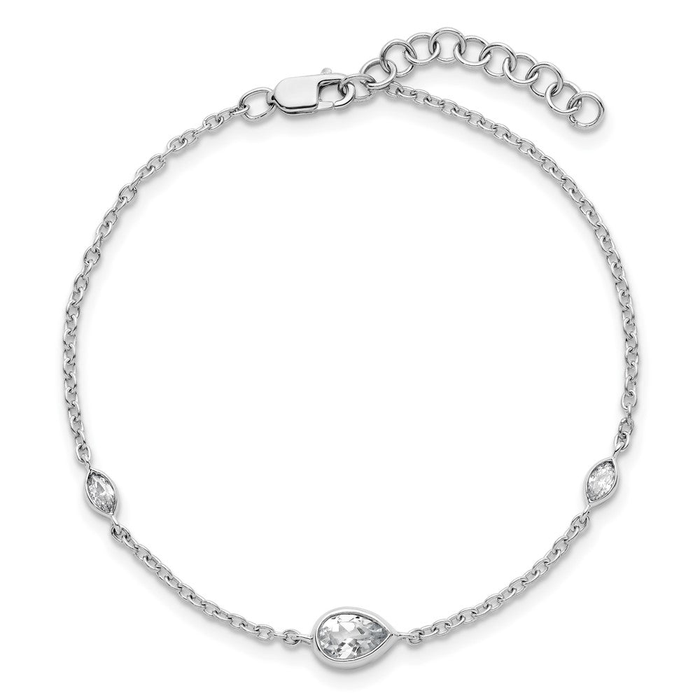 LGWB 14K White Gold 1/2 carat Lab Grown Diamond VS+ F+ 6.5 in with 1 in extension Complete Bracelet