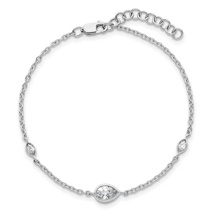 LGWB 14K White Gold 1/2 carat Lab Grown Diamond VS+ F+ 6.5 in with 1 in extension Complete Bracelet
