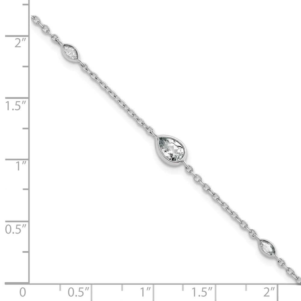 LGWB 14K White Gold 1/2 carat Lab Grown Diamond VS+ F+ 6.5 in with 1 in extension Complete Bracelet