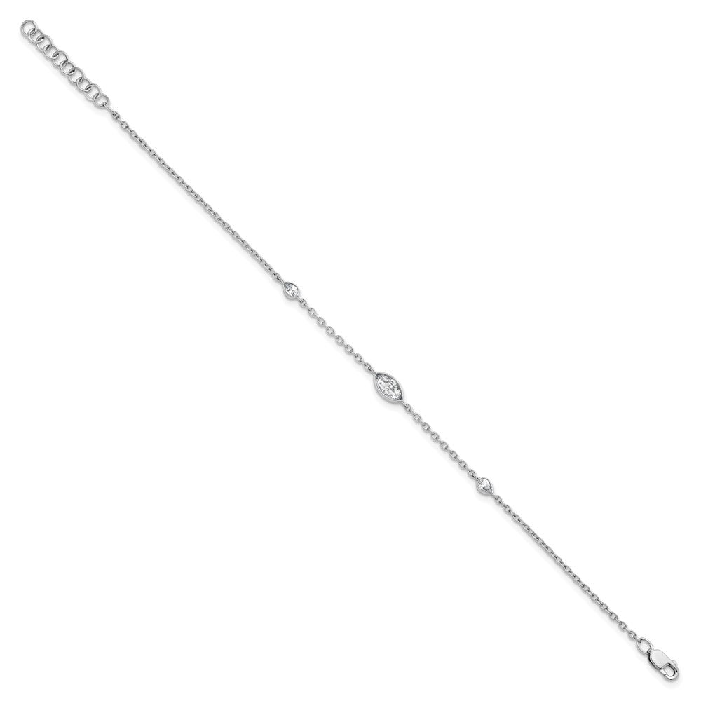 True Origin 14k White Gold 1/2 carat Lab Grown Diamond VS DEF 6.5 inch Bracelet with a 1 inch extension