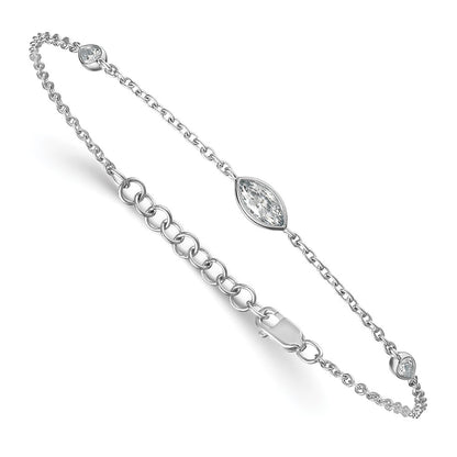 True Origin 14k White Gold 1/2 carat Lab Grown Diamond VS DEF 6.5 inch Bracelet with a 1 inch extension