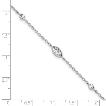 True Origin 14k White Gold 1/2 carat Lab Grown Diamond VS DEF 6.5 inch Bracelet with a 1 inch extension