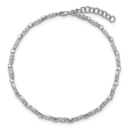 True Origin 14k White Gold 1 7/8 carat Lab Grown Diamond VS DEF 7 inch Anchor Link Bracelet with a 1 inch extension