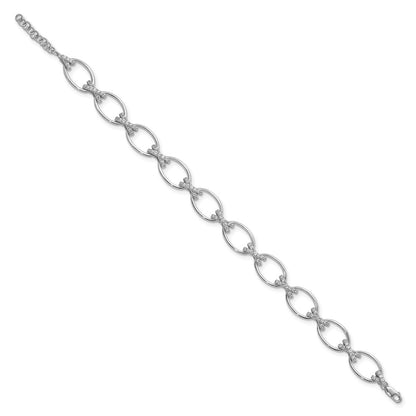 True Origin 14k White Gold 1 1/6 carat Lab Grown Diamond VS DEF 7 inch X and O Bracelet with a 1 inch extension