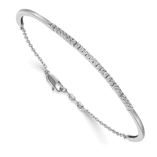 LGWB 14k White Gold 1/2 carat Lab Grown Diamond VS/SI+ G+ Complete Bangle Bracelet
