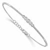 LGGB 14k White Gold 1/2 carat Lab Grown Diamond VS/SI+ G+ Complete Bezel Set Bar Flexible Bangle Bracelet