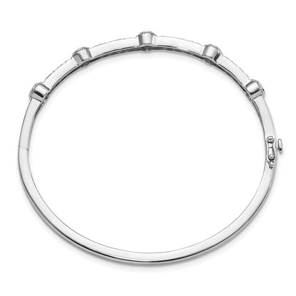 True Origin 14k White Gold 1 carat Lab Grown Diamond VS D E F Medium 7 inch Fancy Bangle