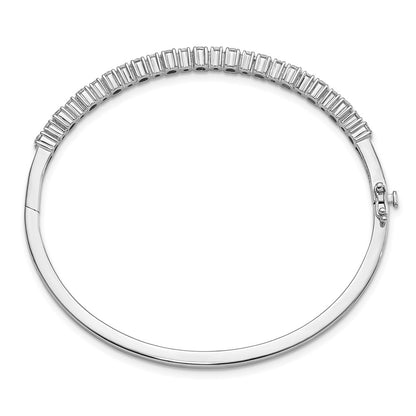 True Origin 14k White Gold 1 7/8 carat Lab Grown Diamond VS D E F Medium 7 inch Fancy Bangle