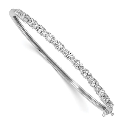 True Origin 14k White Gold 1 7/8 carat Lab Grown Diamond VS D E F Medium 7 inch Fancy Bangle