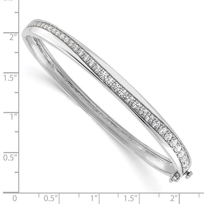 True Origin 14k White Gold 1 5/8 carat Lab Grown Diamond VS D E F 6.75 inch Bangle