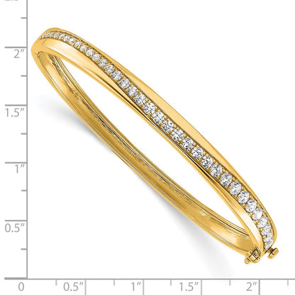 True Origin 14k 1 5/8 carat Lab Grown Diamond VS D E F 6.75 inch Bangle