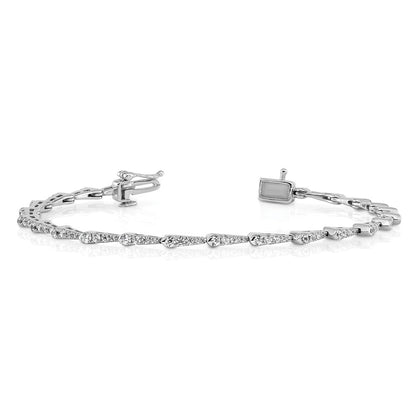 True Origin 14k White Gold 1/2 carat Lab Grown Diamond VS D E F 7 inch Fancy Bracelet