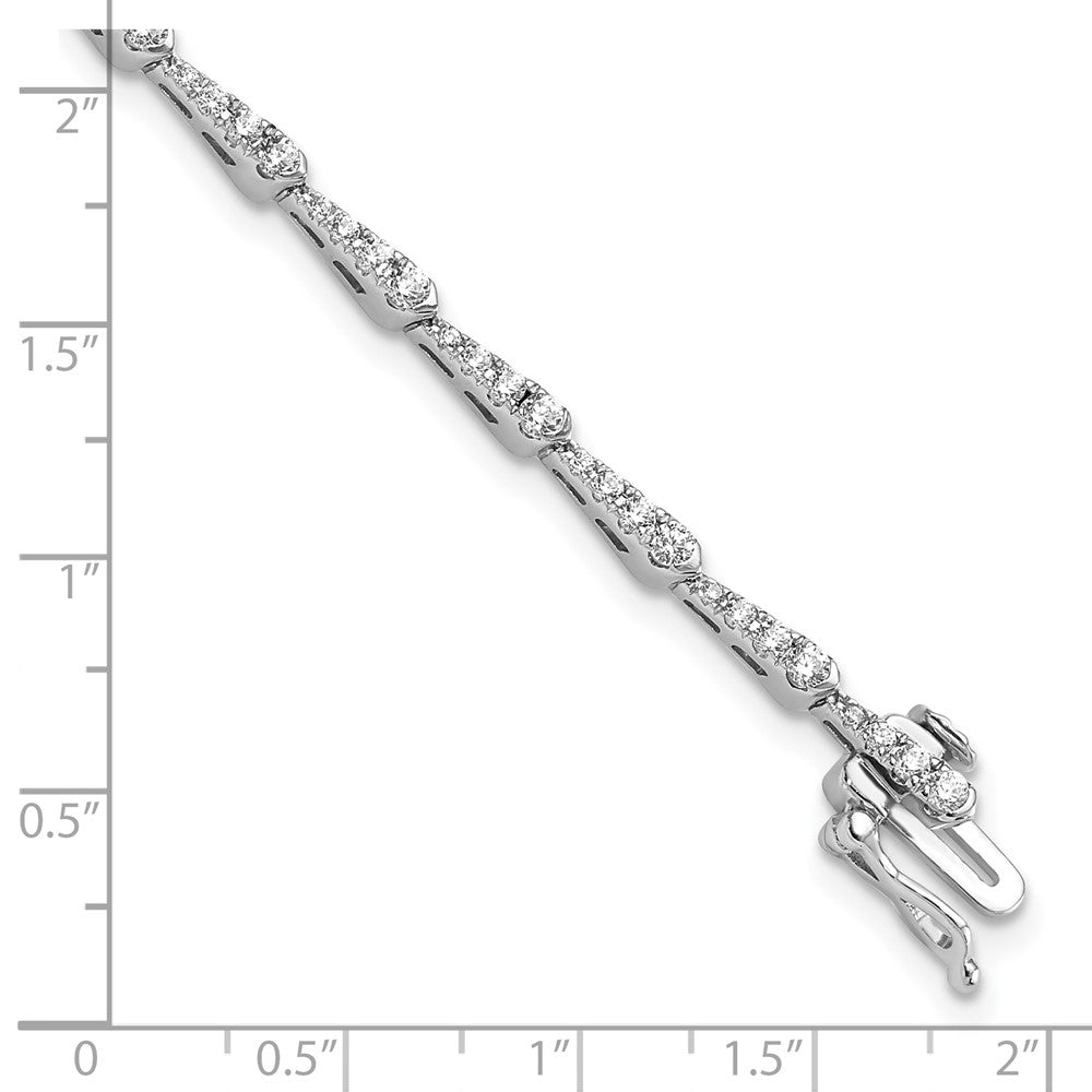 True Origin 14k White Gold 1/2 carat Lab Grown Diamond VS D E F 7 inch Fancy Bracelet