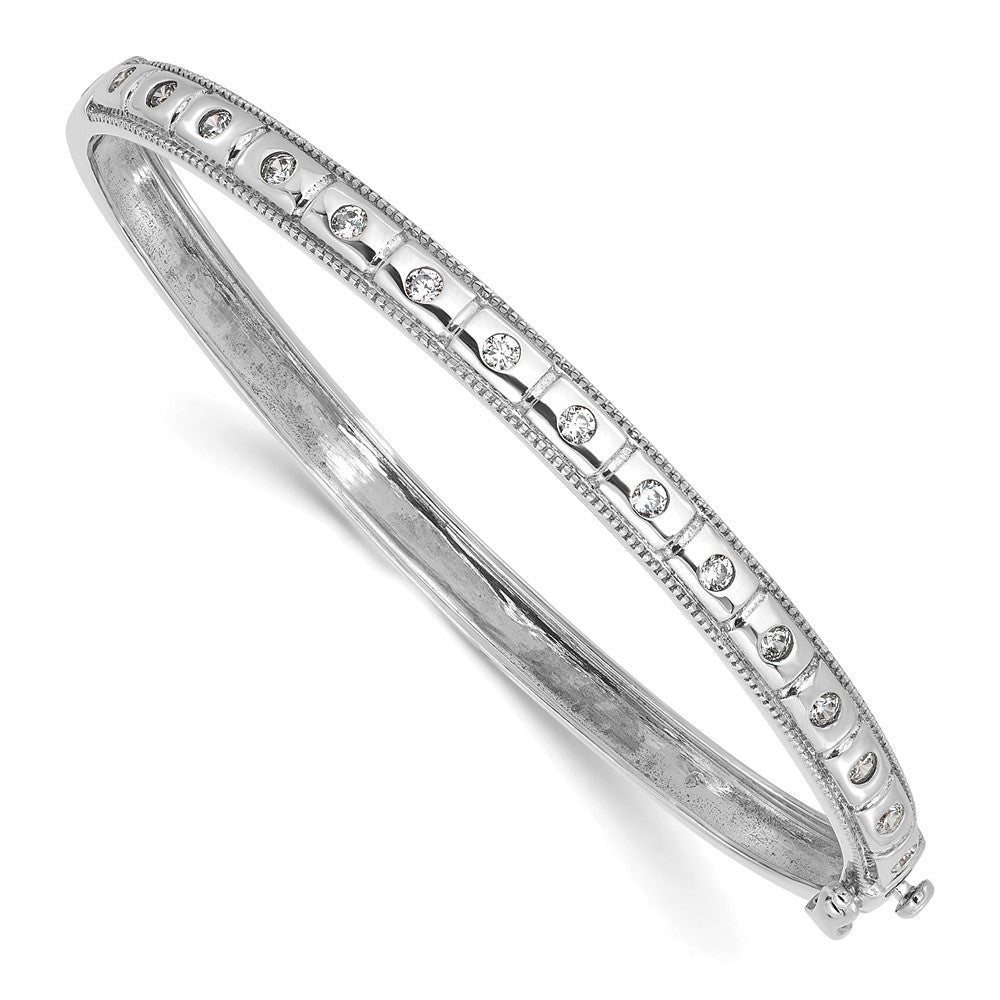 True Origin 14k White Gold 1/2 carat Lab Grown Diamond VS D E F 6.75 inch Bangle