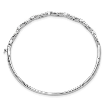 True Origin 14k White Gold 2 1/6 carat Lab Grown Diamond VS D E F 6.75 inch Fancy Link Bangle