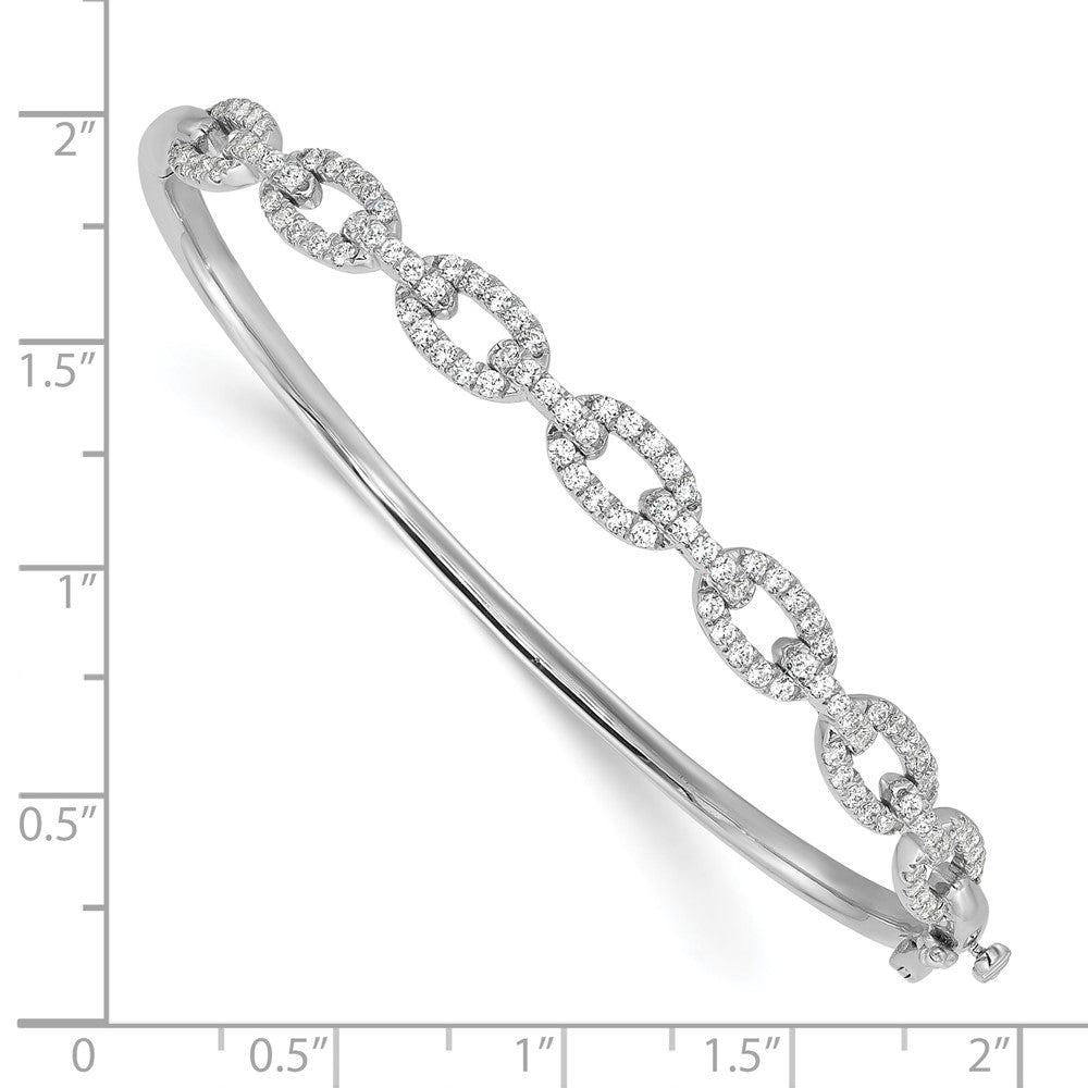 True Origin 14k White Gold 2 1/6 carat Lab Grown Diamond VS D E F 6.75 inch Fancy Link Bangle