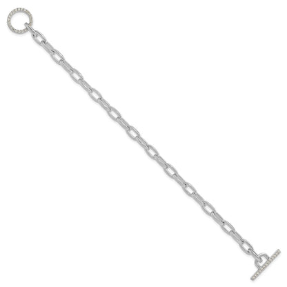 True Origin 14k White Gold 1/3 carat Lab Grown Diamond VS D E F 7 inch Toggle Bracelet