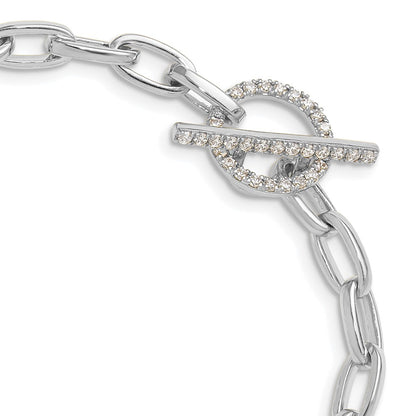 True Origin 14k White Gold 1/3 carat Lab Grown Diamond VS D E F 7 inch Toggle Bracelet