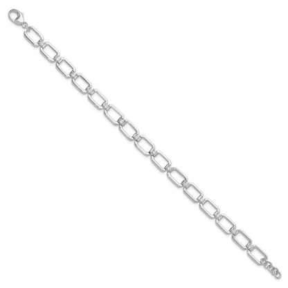 True Origin 14k White Gold 1/2 carat Lab Grown Diamond VS DEF 7 inch Fancy Link Bracelet