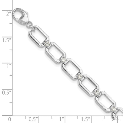 True Origin 14k White Gold 1/2 carat Lab Grown Diamond VS DEF 7 inch Fancy Link Bracelet