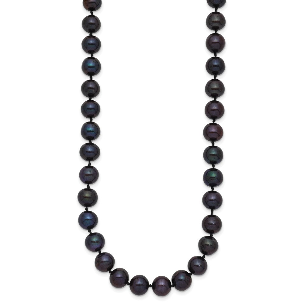 PGN 14k 7-8mm Black Near-Round Freshwater Cultured Pearl 20 inch Necklace