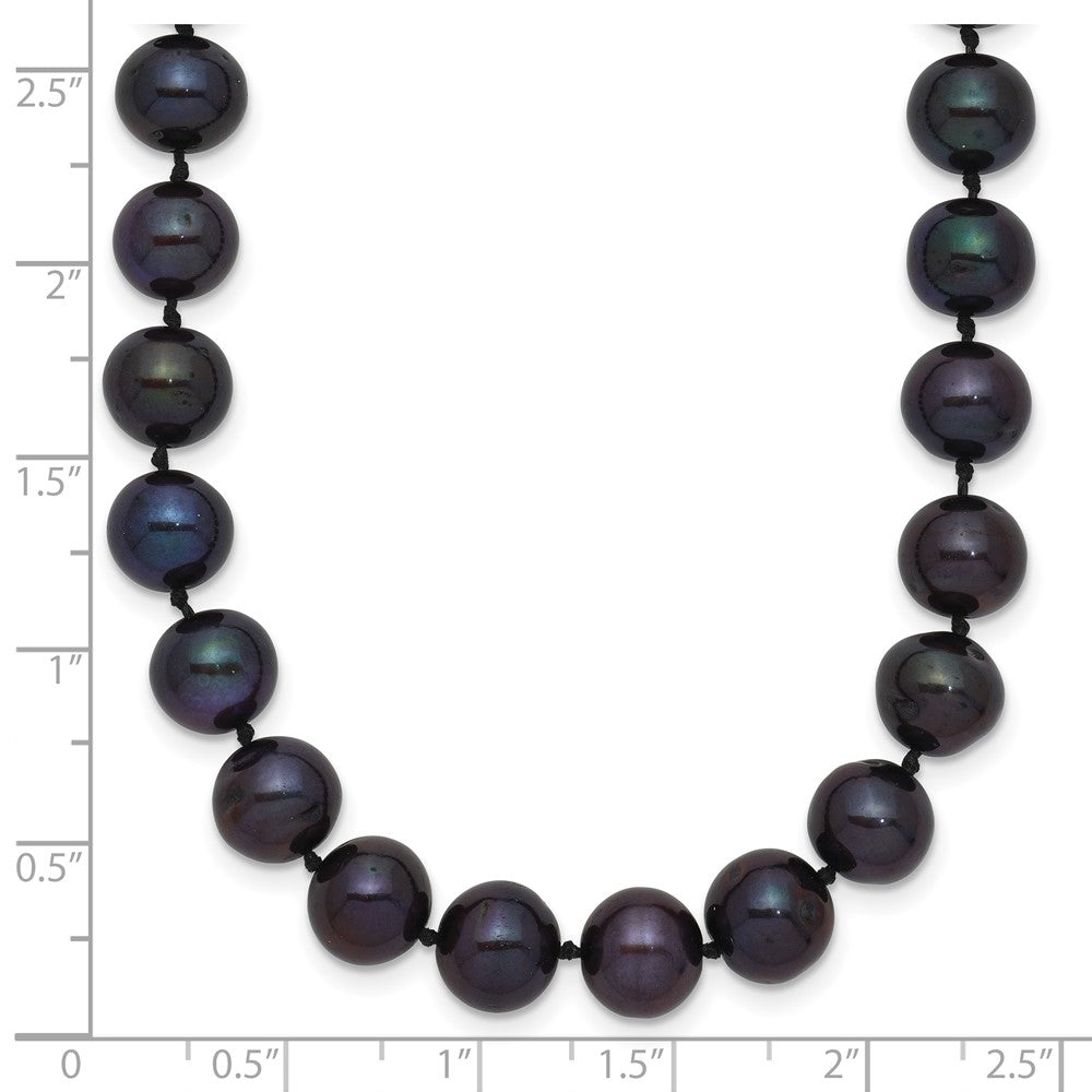 PGN 14k 7-8mm Black Near-Round Freshwater Cultured Pearl 20 inch Necklace