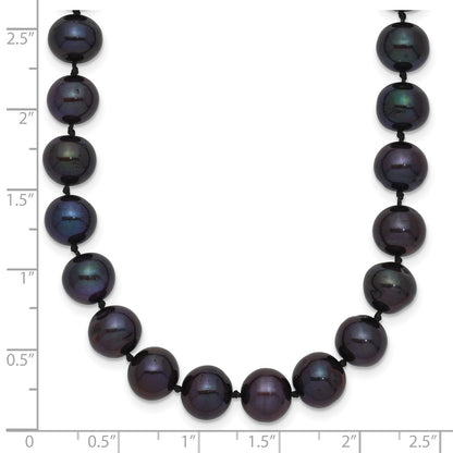 PGN 14k 7-8mm Black Near-Round Freshwater Cultured Pearl 20 inch Necklace