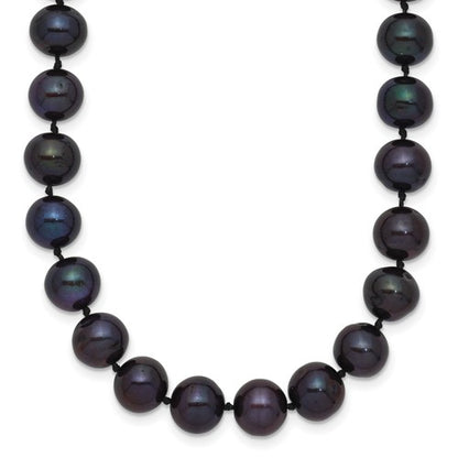 PGN 14k 7-8mm Black Near-Round Freshwater Cultured Pearl 20 inch Necklace