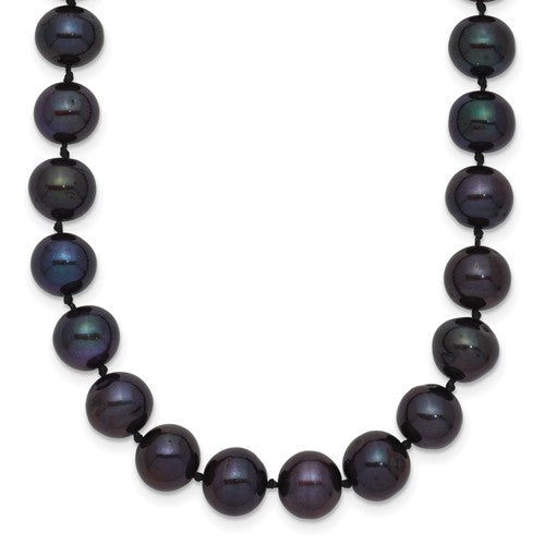 PGN 14k 7-8mm Black Near-Round Freshwater Cultured Pearl 20 inch Necklace