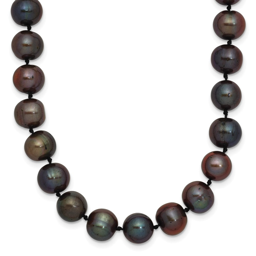 PGN 14k 8-9mm Black Near-Round Freshwater Cultured Pearl 18 inch Necklace