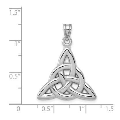 14k White Gold Polished Trinity Knot Pendant