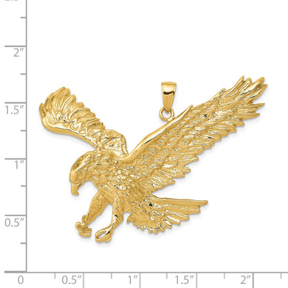 14k Solid Polished Eagle Pendant