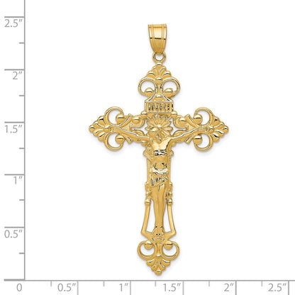 GP 14k INRI Fleur De Lis Crucifix Pendant