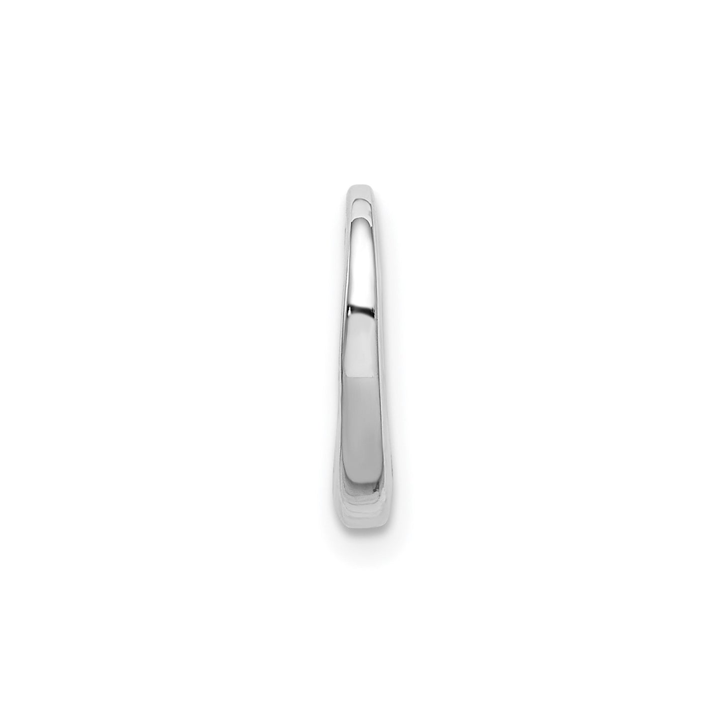 14K White Gold Polished Heart Chain Slide