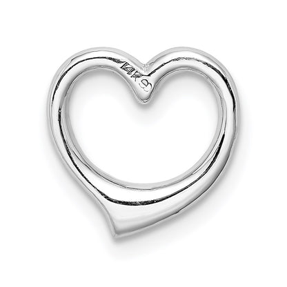 GP 14K White Gold Polished Floating Heart Chain Slide
