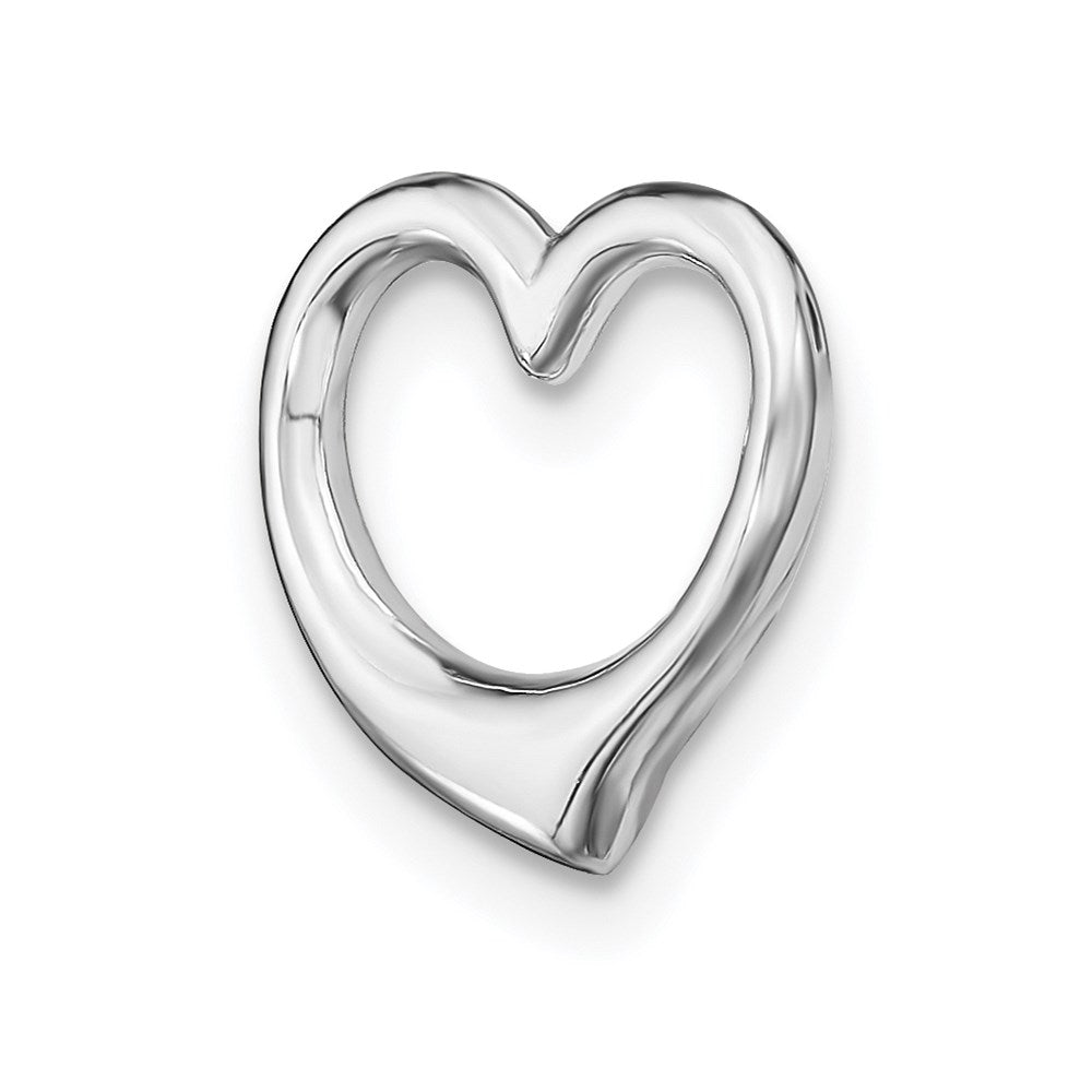 GP 14K White Gold Polished Floating Heart Chain Slide