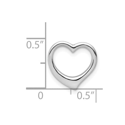 GP 14K White Gold Polished Floating Heart Chain Slide