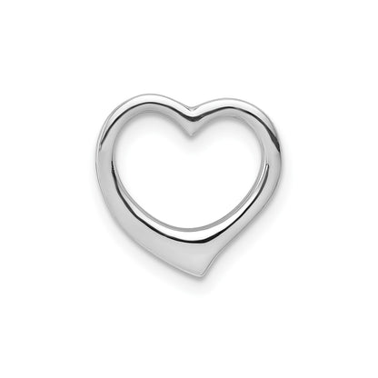 14K White Gold Polished Heart Chain Slide