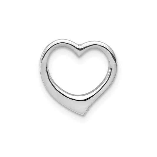 14K White Gold Polished Heart Chain Slide