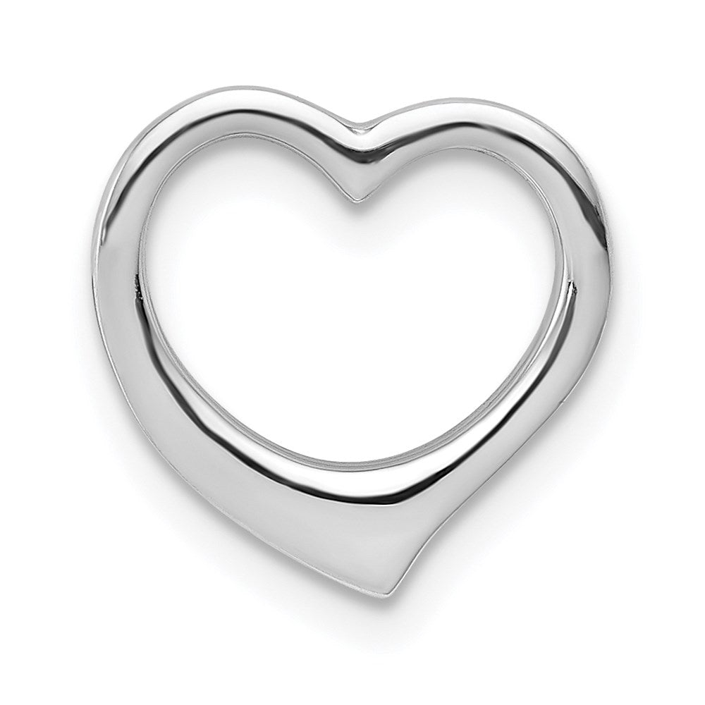 GP 14K White Gold Polished Floating Heart Chain Slide