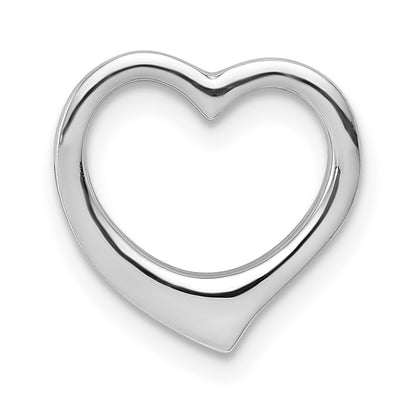 GP 14K White Gold Polished Floating Heart Chain Slide