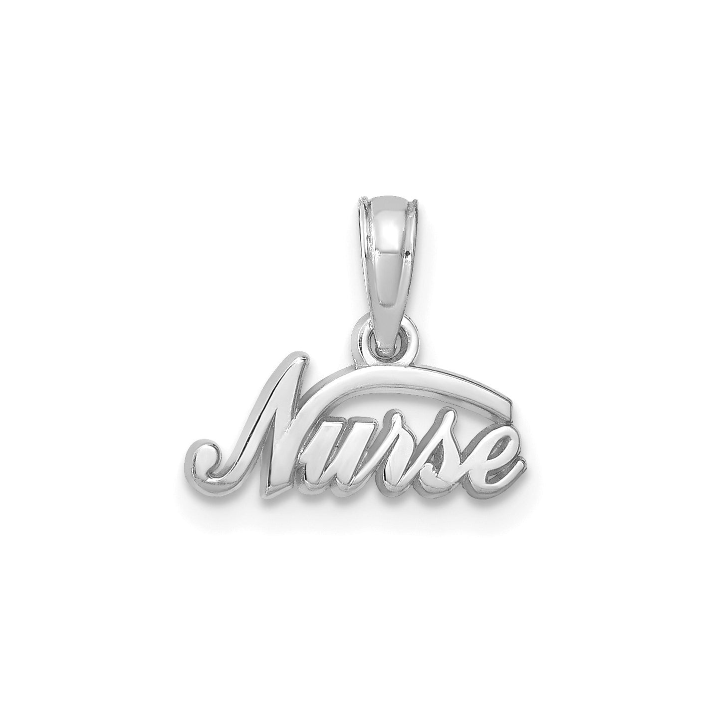 14K White Gold Nurse Pendant