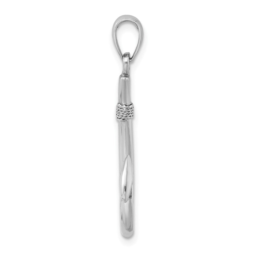 WGP 14K White Gold 3-D Fish Hook Charm