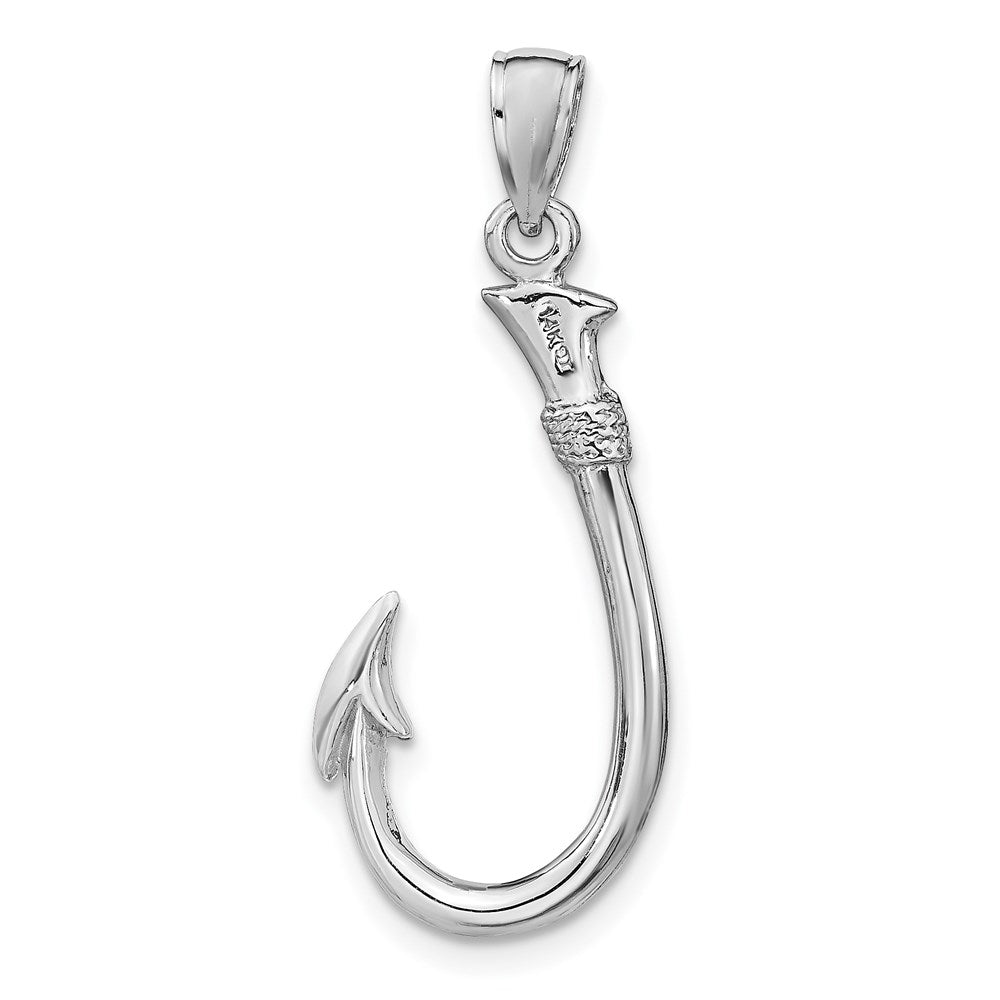 WGP 14K White Gold 3-D Fish Hook Charm