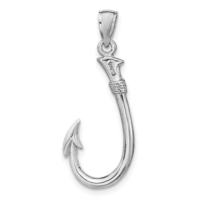 WGP 14K White Gold 3-D Fish Hook Charm