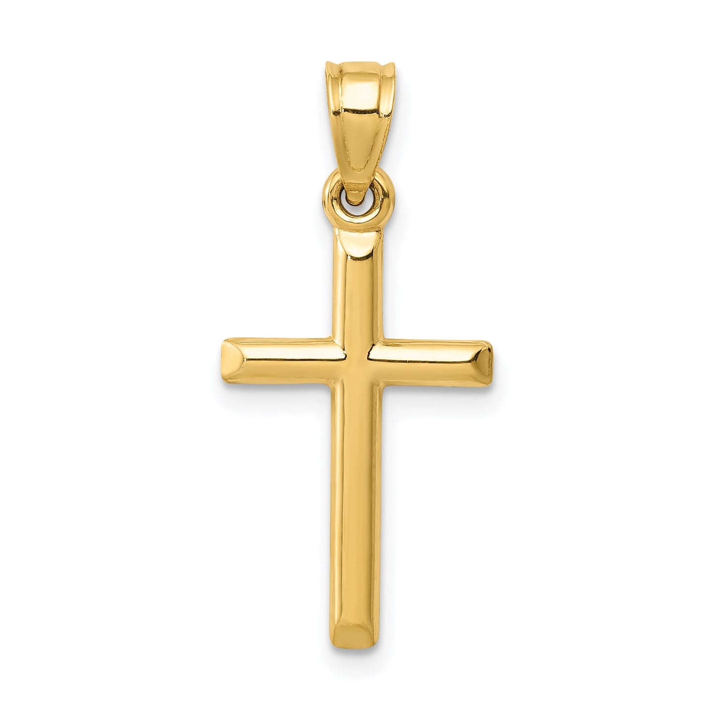 14k Polished Hollow Cross Pendant